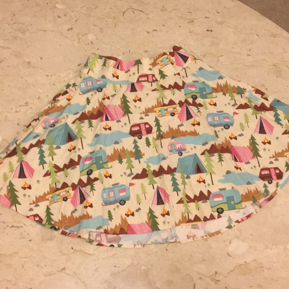 ModCloth Camper Print Skater Skirt